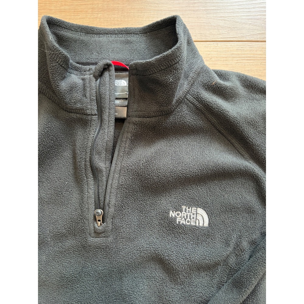 The North Face Womens TKA 100 Glacier 1/4 Zip Fleece Pullover Black Large